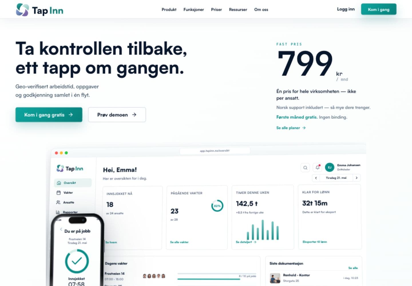 Utsnitt fra TapInn